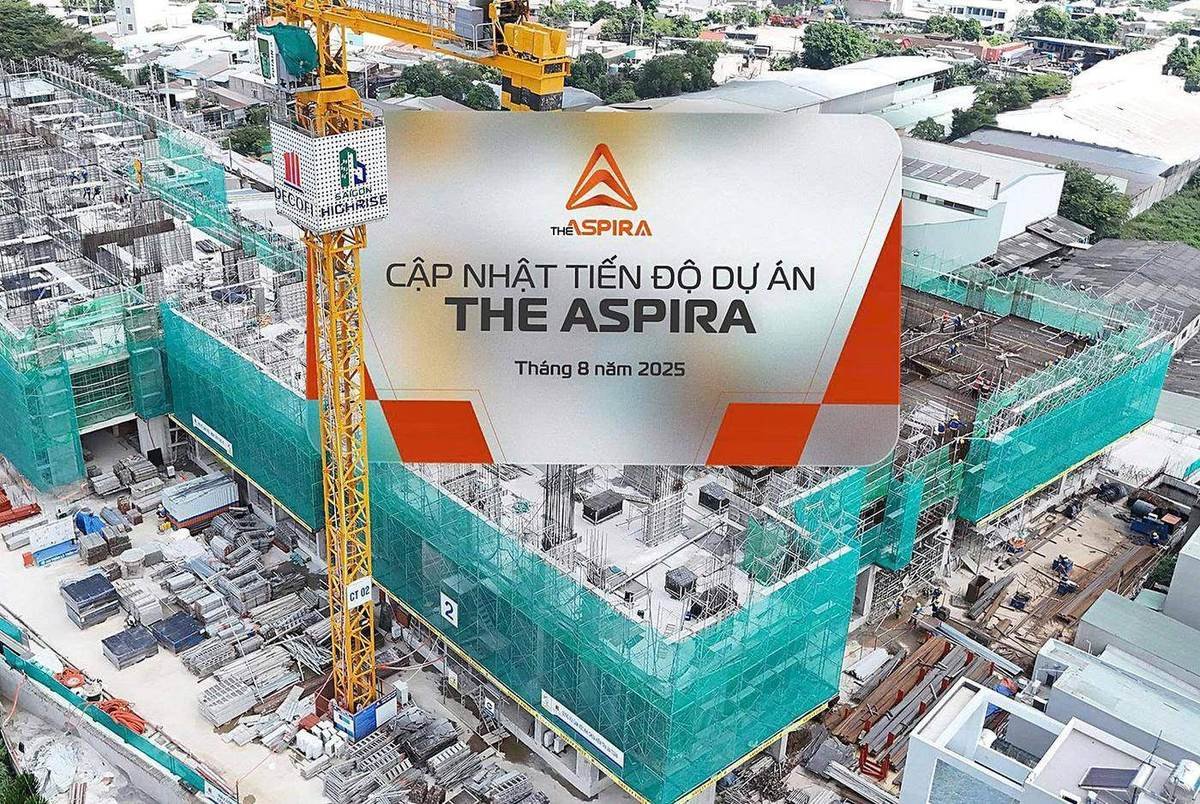 Công trường The Aspira thi công phần thân tháng 8/2025