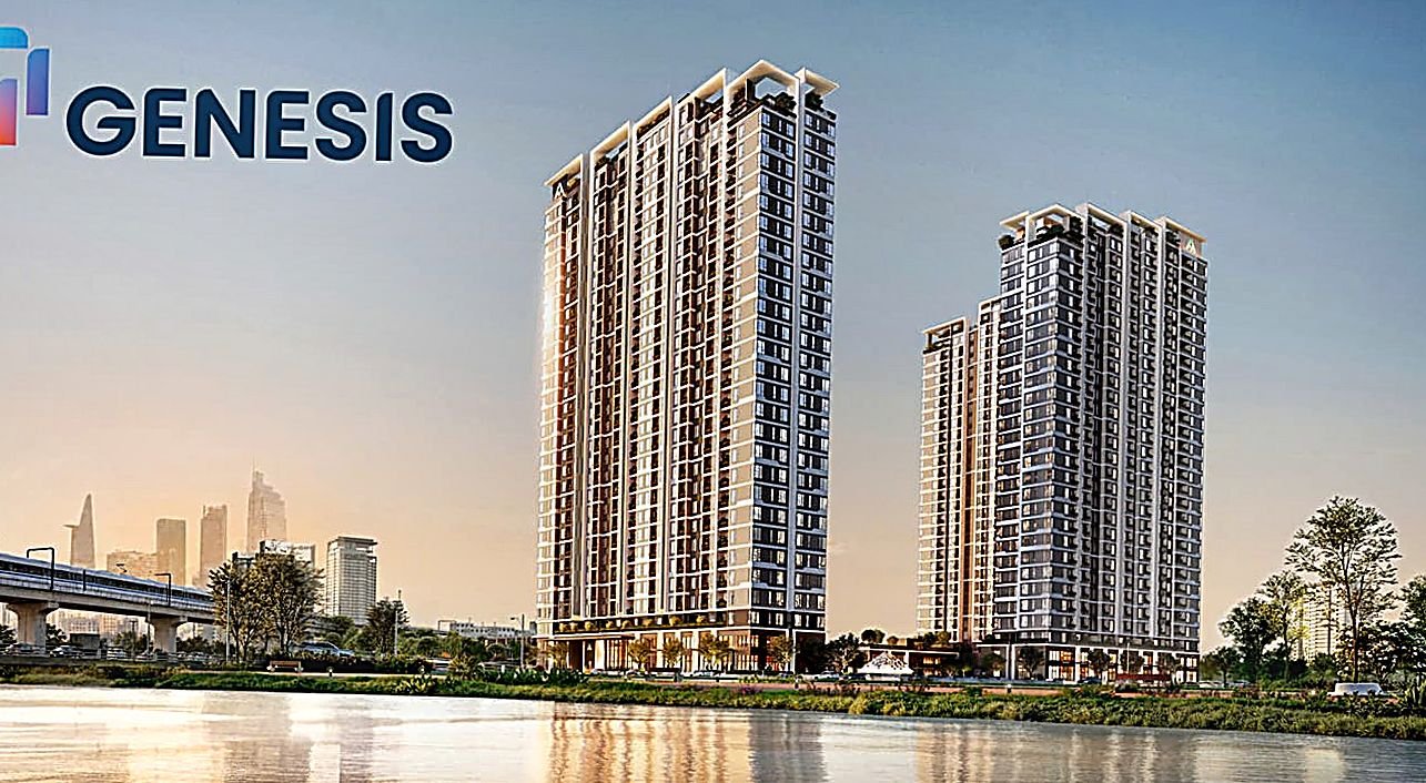 Tháp đôi TT Genesis bên sông Nam Sài Gòn